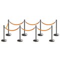 Montour Line Stanchion Post and Rope Kit Sat.Steel, 8 Ball Top7 Gold Rope C-Kit-8-SS-BA-7-PVR-GD-PS